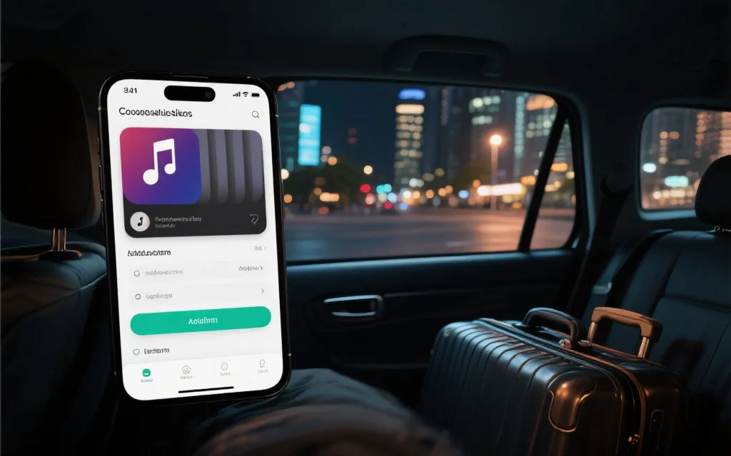 手机界面展示协作歌单的编辑与分享场景，适合旅行途中实时更新