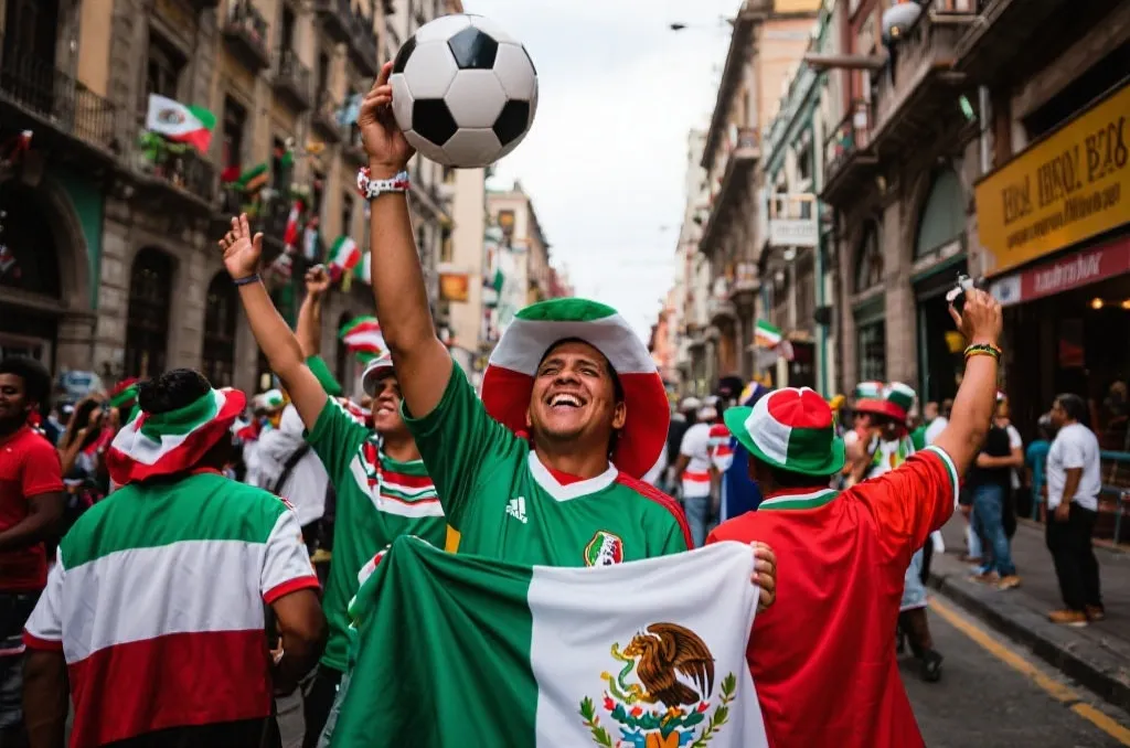 热闹的墨西哥街头足球氛围