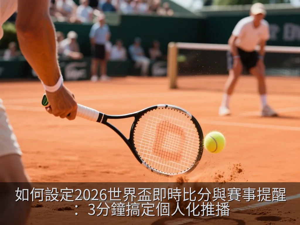 簡約的辦公桌上擺放著顯示賽事日程與數據的平板電腦